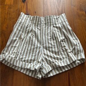 Mine High Waist Tan and White Shorts